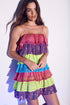 Frankie Tiered Tulle Mini Dress - Rainbow